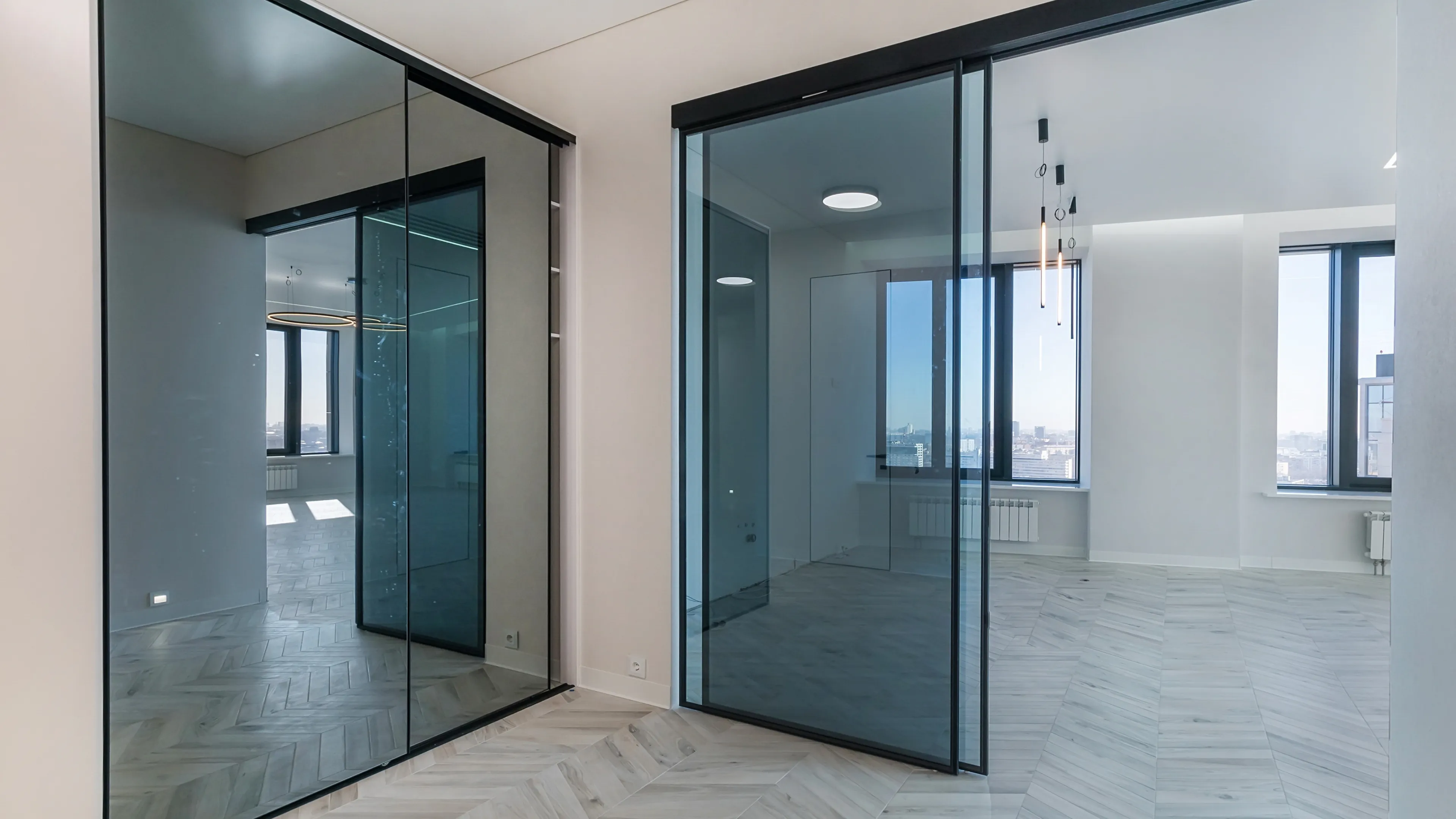 Detail of interior window frame installation by Insta glass dallas